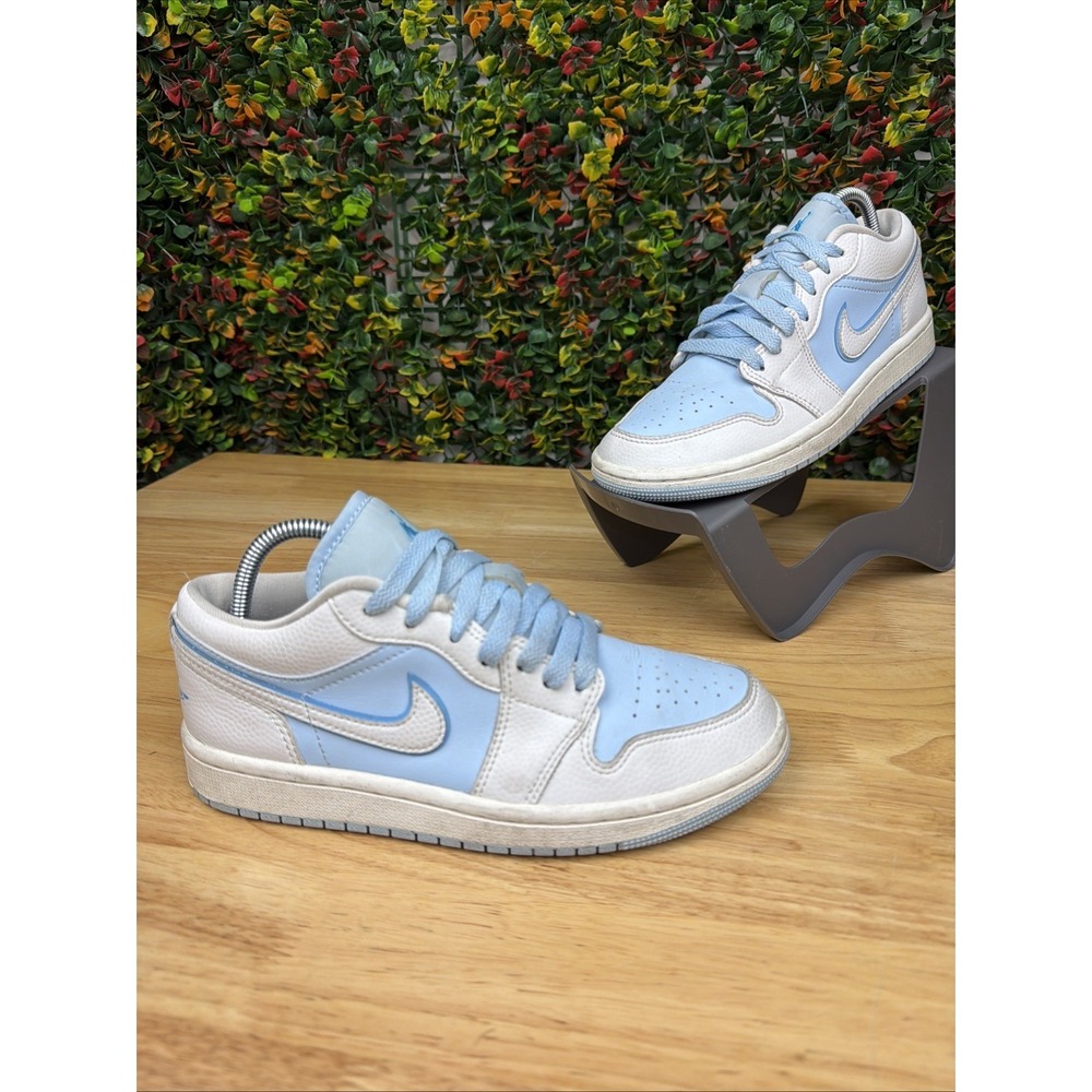 Nike Air Jordan 1 Low SE Reverse Ice Blue White Athletic Shoes Sneakers Women 6